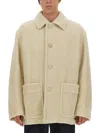 Dries Van Noten Sand Acrylic Blend Coat In Powder