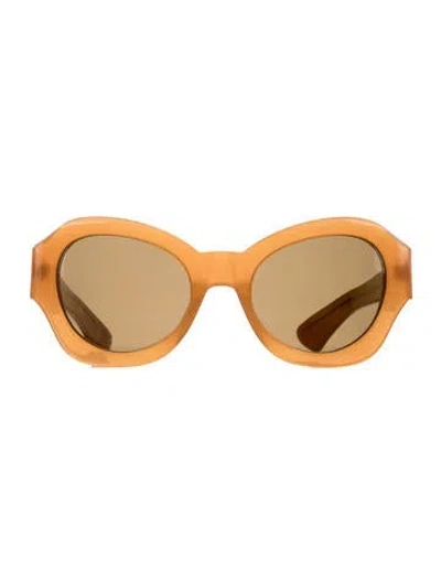 Pre-owned Dries Van Noten Oversize Tinted Sunglasses In Brown