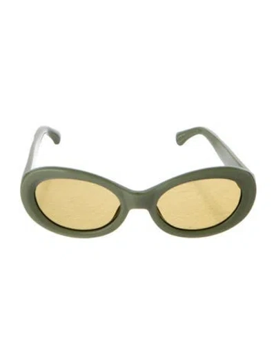 Pre-owned Dries Van Noten Oversize Tinted Sunglasses In Green