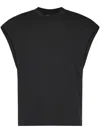 Dries Van Noten Oversized Black T-shirt With Structured Shoulders In Black