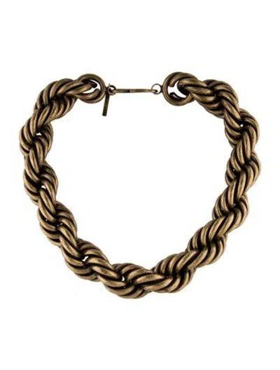 Pre-owned Dries Van Noten Oversized Chain Collar Necklace, 23.25" In Multi