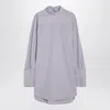 Dries Van Noten Checked Popeline Turtleneck Shirt With High Collar In Purple