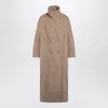 Dries Van Noten Oversized Coat In Camel-coloured Cotton Women In Beige
