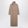 Dries Van Noten Oversized Coat In Camel-coloured Cotton Women