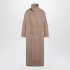 Dries Van Noten Oversized Coat In Camel-coloured Cotton Women