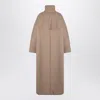 Dries Van Noten Oversized Coat In Camel-coloured Cotton Women