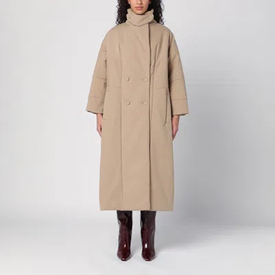 Dries Van Noten Oversized Coat In Camel-coloured Cotton In Beige