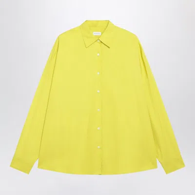 Dries Van Noten Oversized Cocoon Poplin Shirt In Yellow