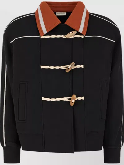 Dries Van Noten Oversized Cotton Coat In Black