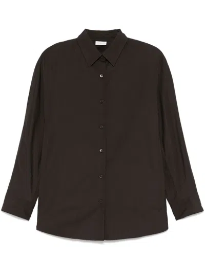 Dries Van Noten Oversized Cotton Poplin Shirt In Brown