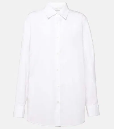 Dries Van Noten Oversized Cotton Poplin Shirt In White