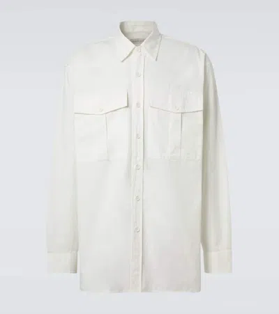 Dries Van Noten Oversized Cotton Twill Shirt In Neutral