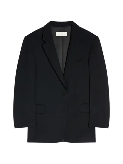 Dries Van Noten Oversized Crêpe Blazer In Black