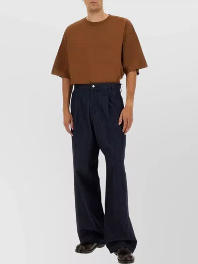 Dries Van Noten Oversized Crew Neck Short Sleeve T-shirt In Brown