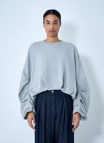 Dries Van Noten Oversized Crewneck Sweater In Gray