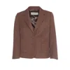 Dries Van Noten Oversized Cropped Blazer In Brown