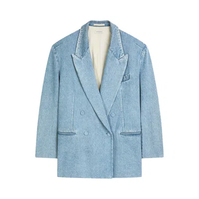 Pre-owned Dries Van Noten Oversized Denim Blazer 'light Blue' | Women's Size S