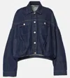 Dries Van Noten Womens Indigo Vesto Gathered-hem Denim Jacket In Blue