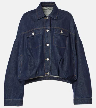 Dries Van Noten Cropped Cotton Jacket With Textured Finish In Animal Print