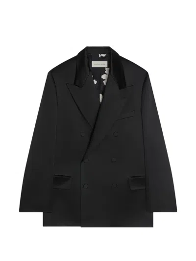 Dries Van Noten Oversized Double-breasted Blazer In Black