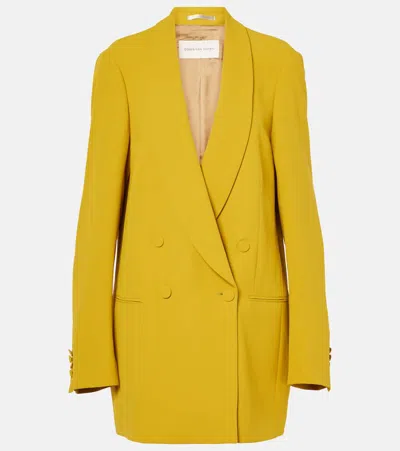 Dries Van Noten Oversized Double-breasted Blazer In Yellow
