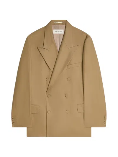 Dries Van Noten Oversized Double-breasted Blazer In Green