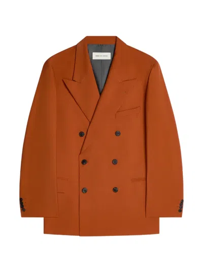 Dries Van Noten Oversized Double-breasted Blazer In Orange