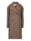Dries Van Noten Oversized Double-breasted Coat Coats Beige In Brown