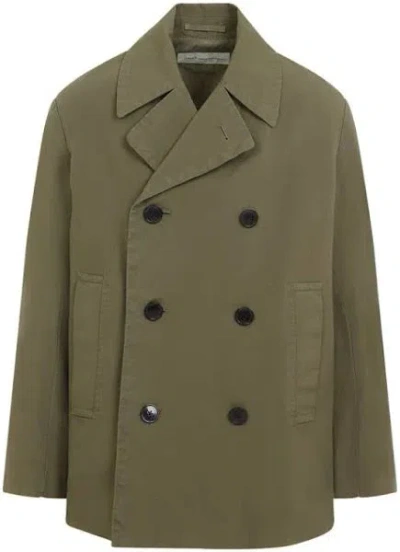 Dries Van Noten Oversized Double Breasted Cropped Coat In 802 Grey