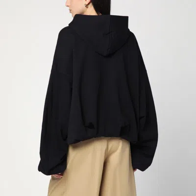 Dries Van Noten Oversized Draped Black Sweatshirt