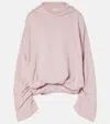 Dries Van Noten Oversized Draped Hooded Sweatshirt In Pink