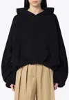 Dries Van Noten Oversized Draped Black Sweatshirt In Black