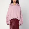 Dries Van Noten Oversized Draped Hooded Sweatshirt In Pink
