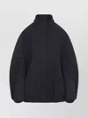 Dries Van Noten Oversized High Collar Jacket With Elastic Hem In Gray