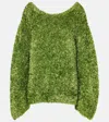 Dries Van Noten Uto  Metallic Fabric Pul In Green