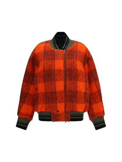 Dries Van Noten Oversized Mohair-blend Bomber Jacket In Orange