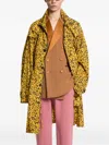 Dries Van Noten Yellow Oversized Printed Parka Coat In Multi