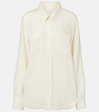 Dries Van Noten Oversized Ramie Shirt In Neutral