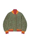 Dries Van Noten Oversized Seersucker Bomber Jacket In Multi