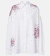 Dries Van Noten Women Casia Cotton Shirt With Multicolored Sequin Detail In White