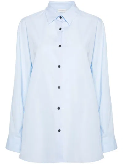 Dries Van Noten Oversized Shirt In Blue