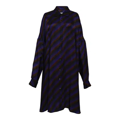 Dries Van Noten Oversized Shirt Dress In Blue