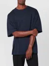 Dries Van Noten Oversized Short Sleeve Round Neck Cotton T-shirt In Blue