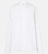 Dries Van Noten White Striped Cotton Cocoon Shirt In White
