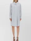 Dries Van Noten Oversized Striped Long Sleeve Shirt In Neutral