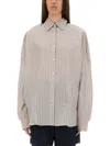 Dries Van Noten Women Oversized Striped Shirt In Nude