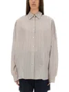 Dries Van Noten Women Oversized Striped Shirt In Nude