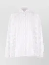 Dries Van Noten White Striped Cotton Cocoon Shirt In White