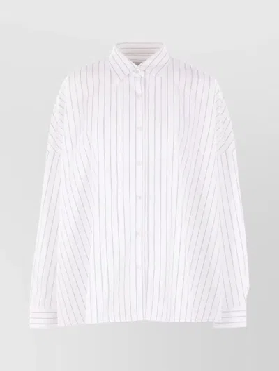 DRIES VAN NOTEN OVERSIZED STRIPED SHIRT ROUNDED HEM