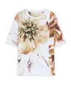 Dries Van Noten Floral Print Round Neck Short Sleeve Top In Multi